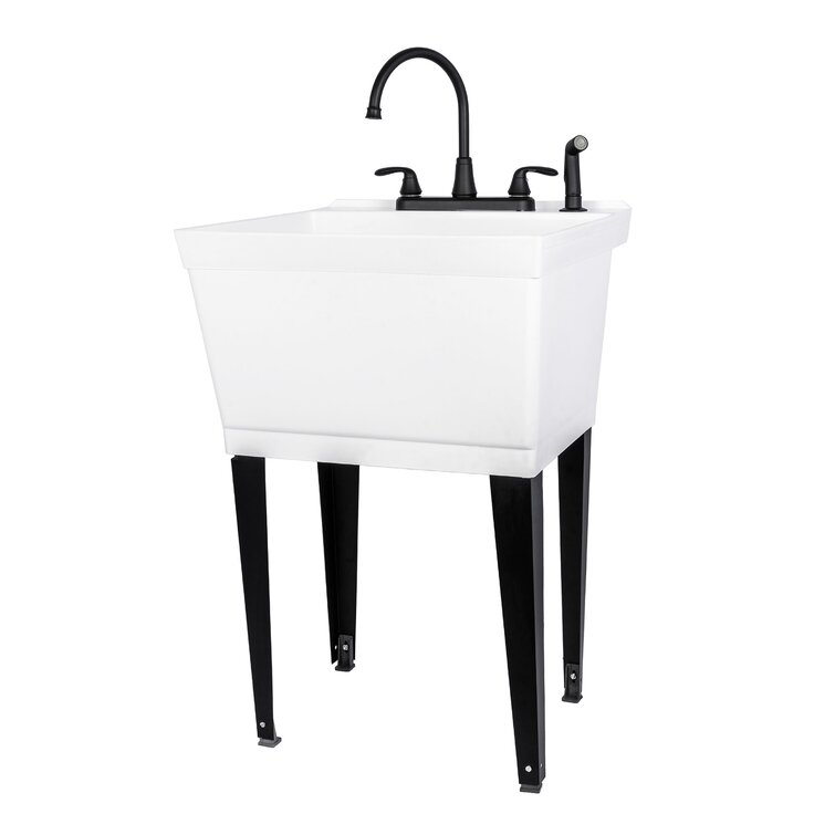 Utility Sink 2288 L X 235 W Free Standing Laundry Sink With Faucet And Reviews Wayfair 6988